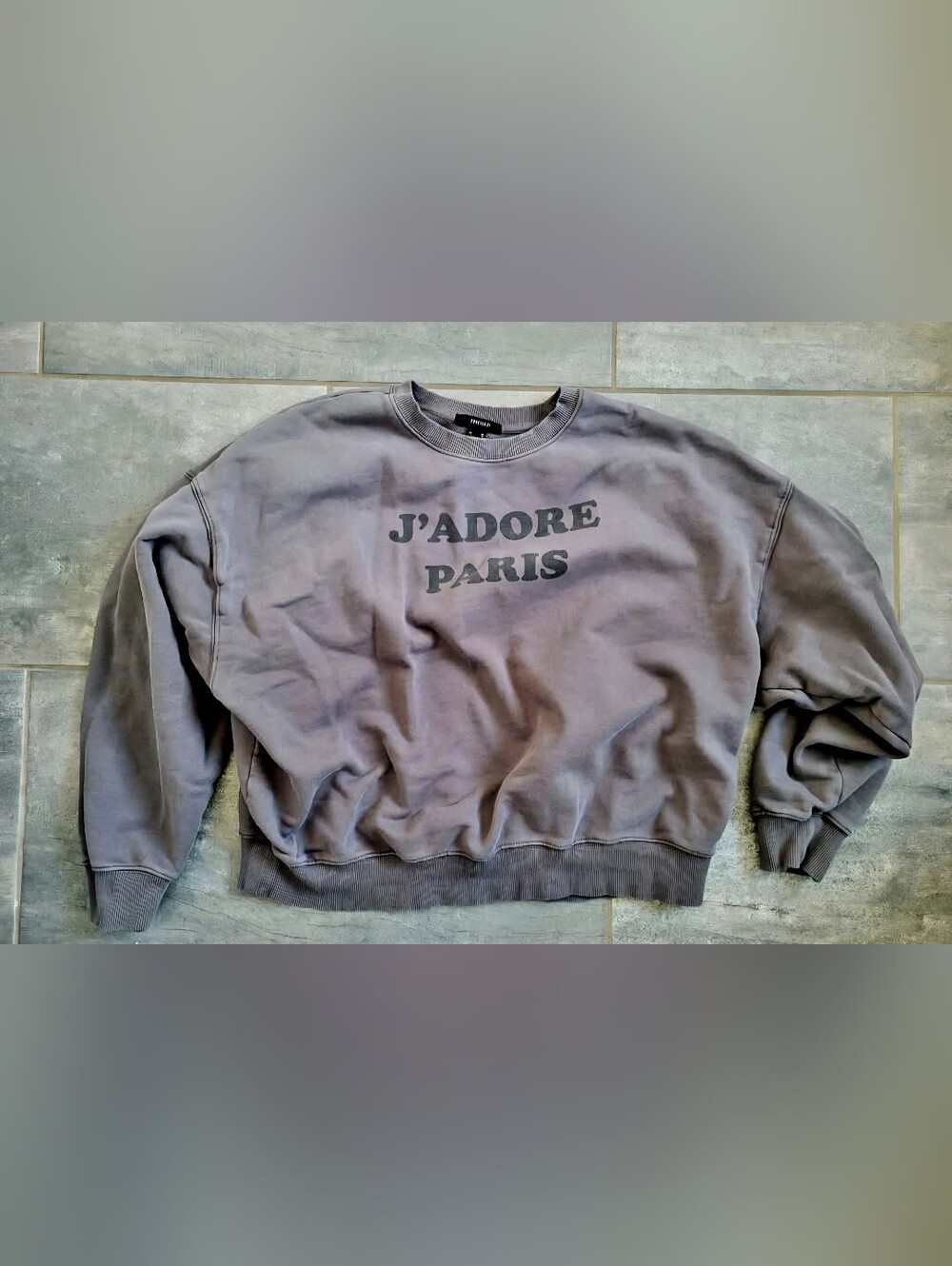J'ADORE PARIS Men's Gray Crewneck Sweater
